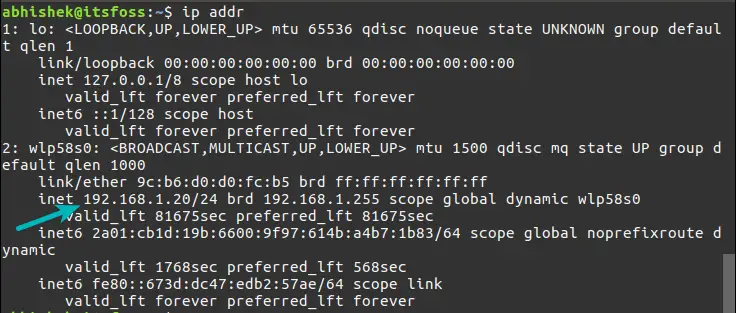 bash script to get ip address