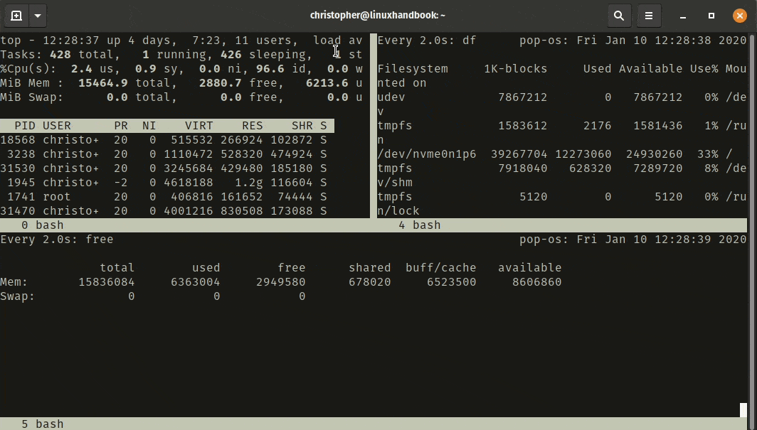 Multiple Terminal Screens Linux