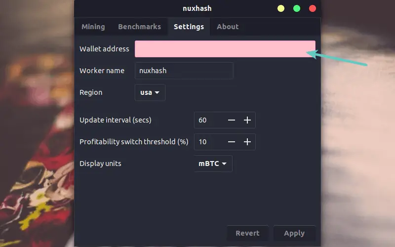 Setting up Nuxhash