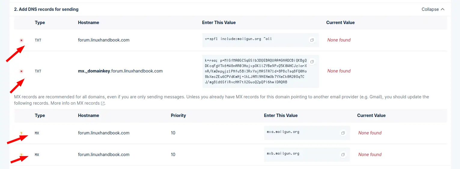 DNS setting for SMTP for Discourse forum