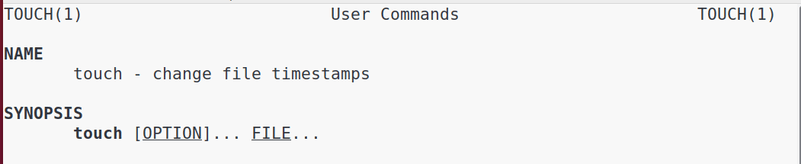 Touch command syntax