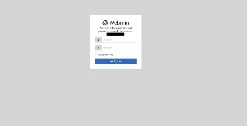 webmin login