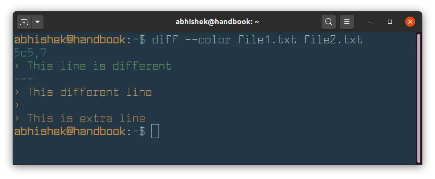 how-to-color-the-diff-command-output-in-linux