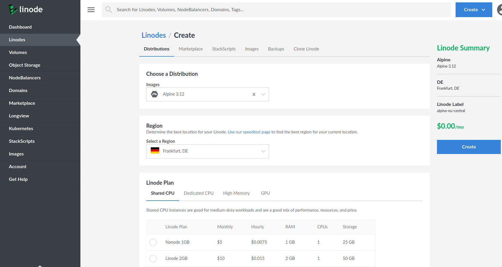 Deploying free cloud Linux servers in Linode