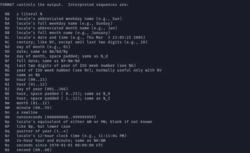 Linux Date Format Examples