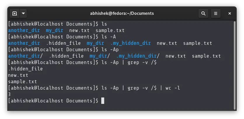 linux list hidden files and folders