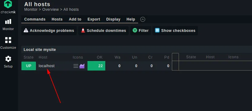 The "All hosts" page allows access server metrics individually and in vivid detail