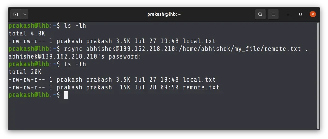 使用 rsync 通过 SSH 从远程 Linux 系统复制文件