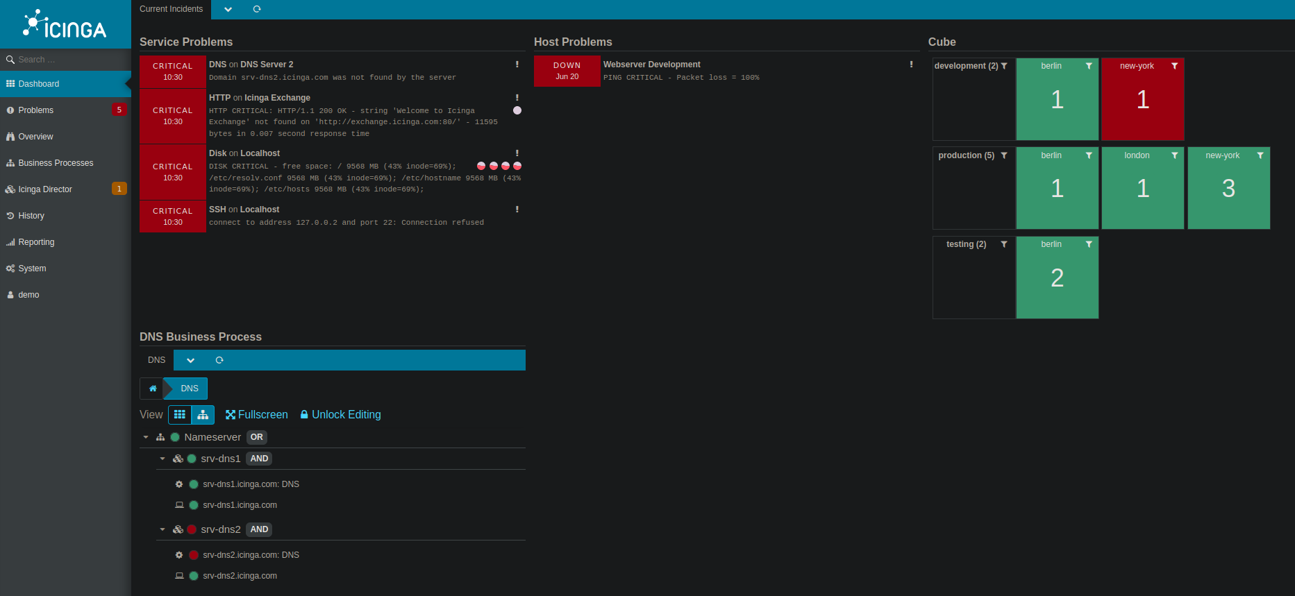 Icinga Dashboard