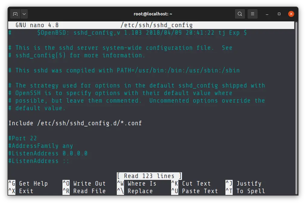 Порт ssh ubuntu