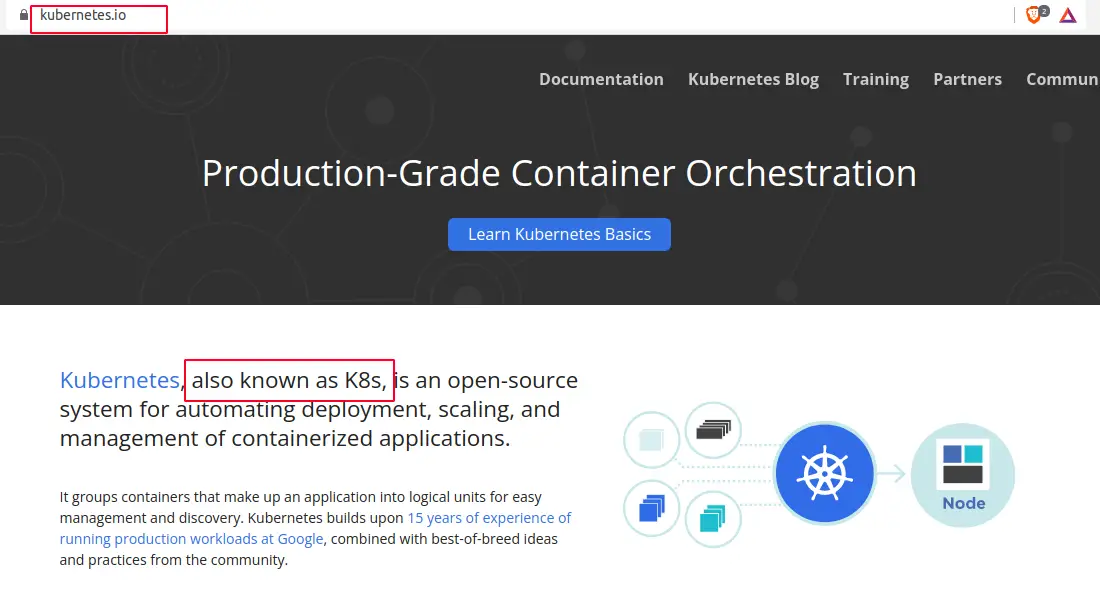 Kubernetes is also called K8s