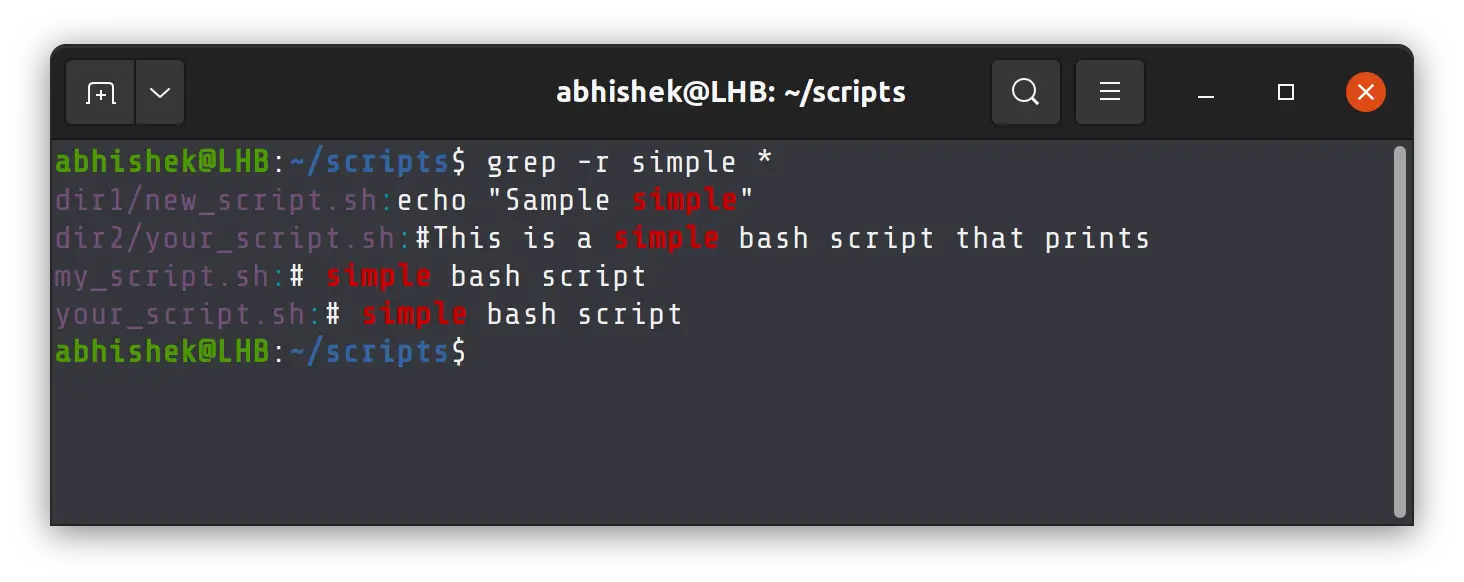 bash grep all files in directory