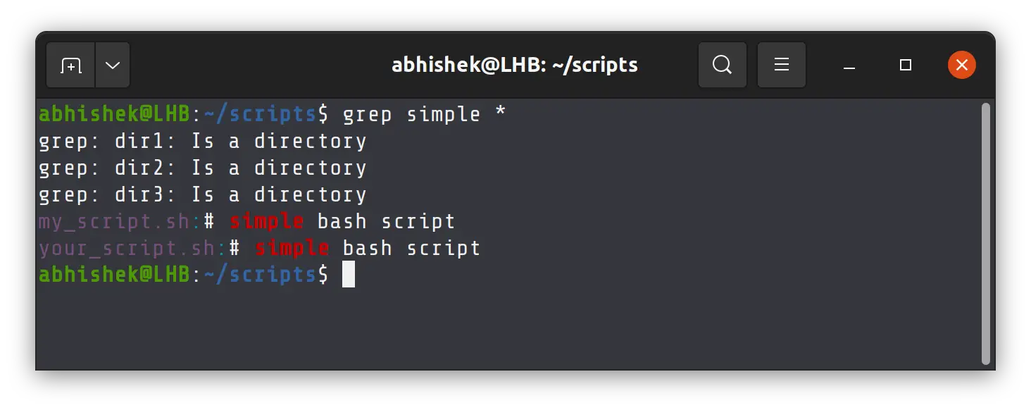 grep directory names