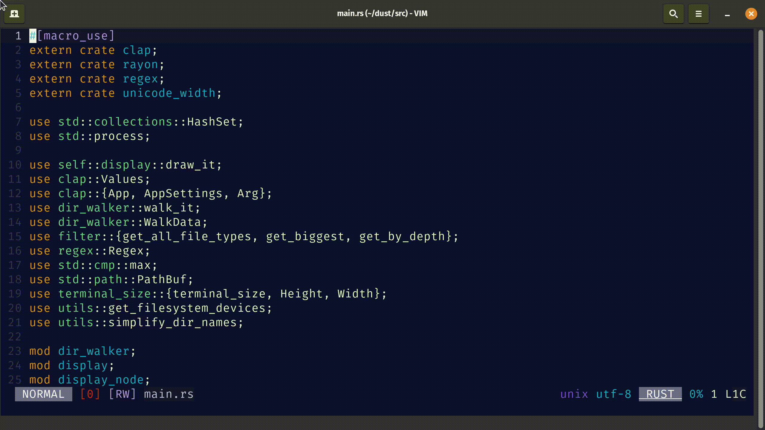 deleting a single line in Vim