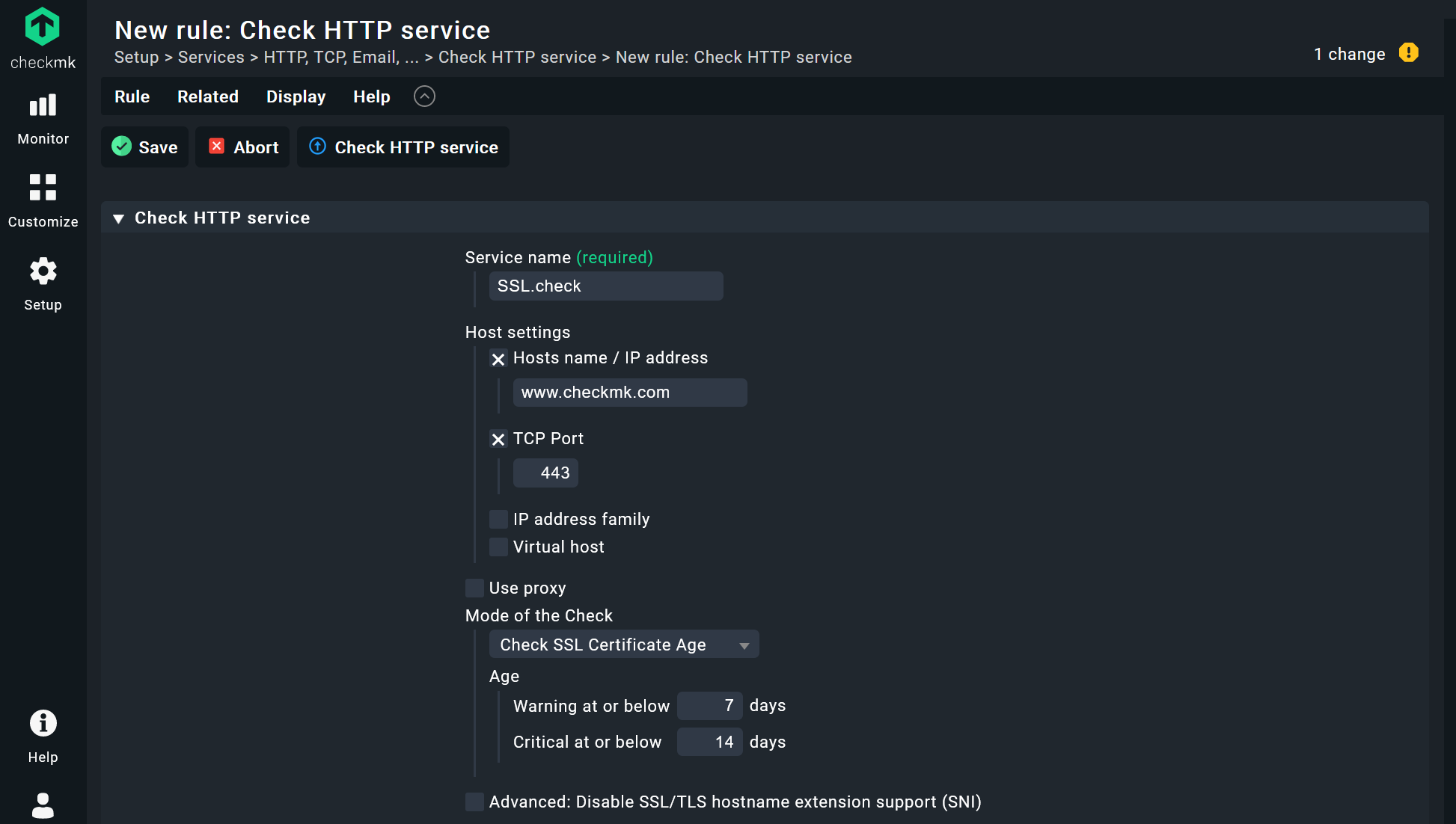 Add rule to check HTTP service