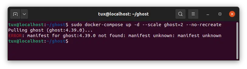 Manifest not found error while pulling Docker image