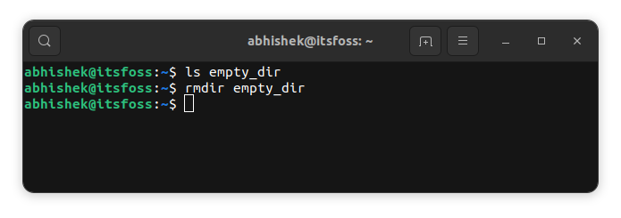 Deleting empty directory in Linux