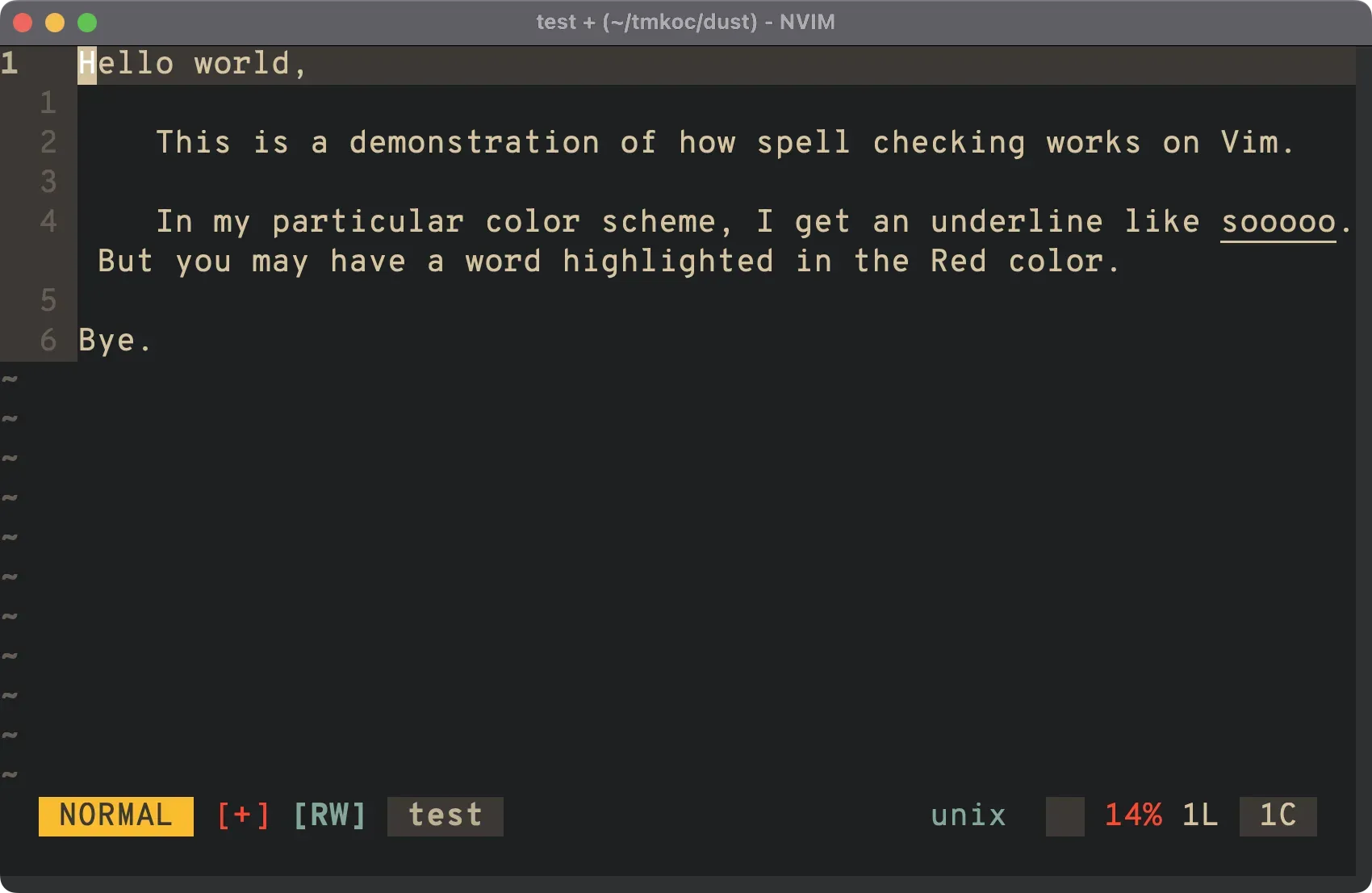 how Vim's spell checker feature