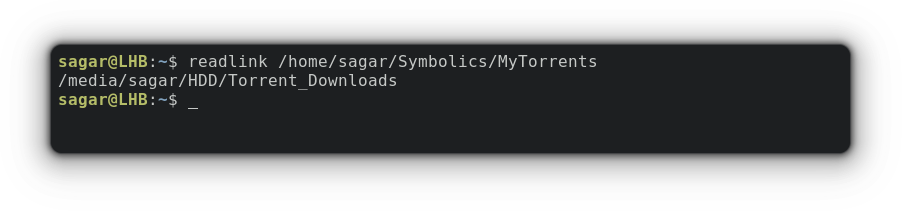 use readlink to find source of symbolic link