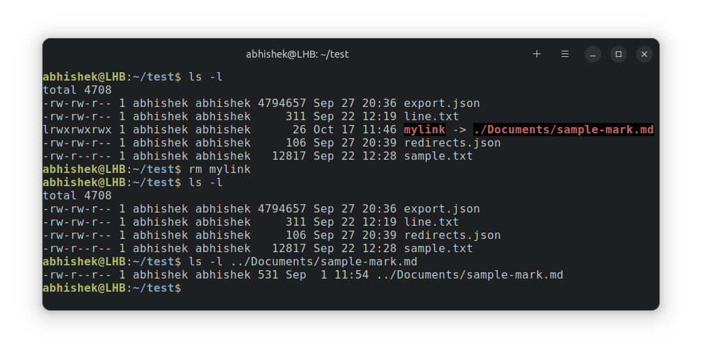 Deleting soft links in Linux with the rm command