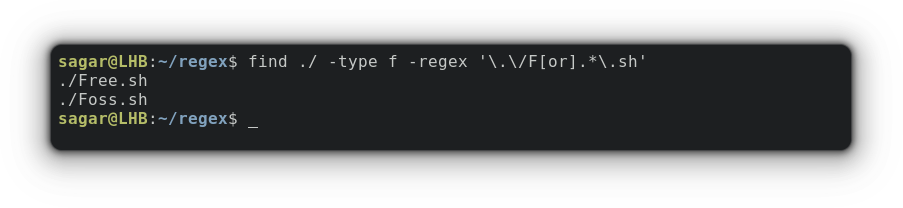 Using Find Command With Regex
