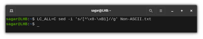 use sed command to find non-ascii characters in linux