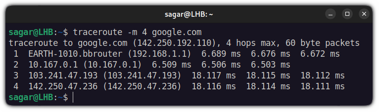 Specify the maximum number of hops in traceroute