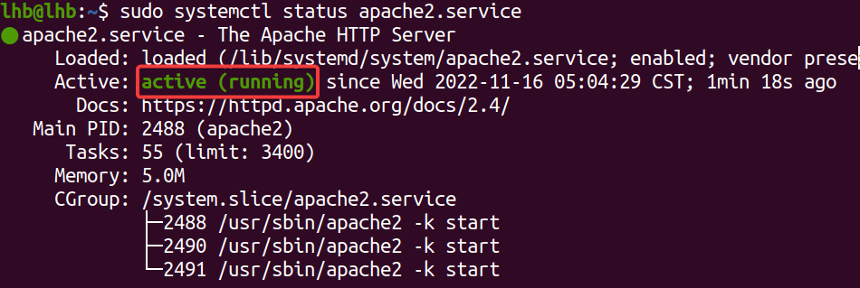 Enable Apache web service