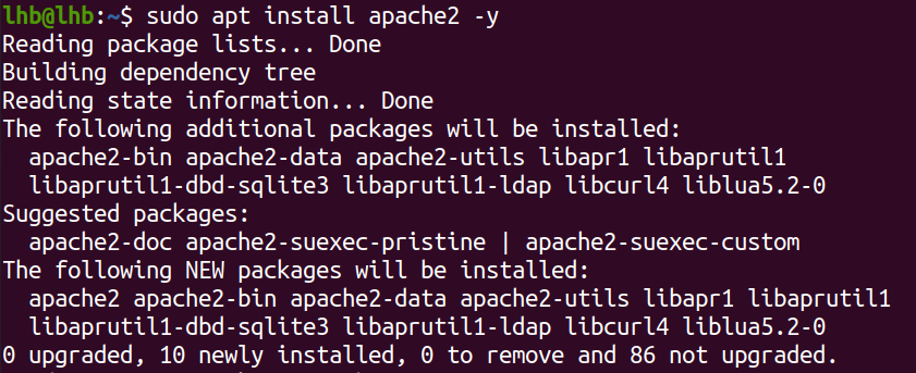 Install Apache on Ubuntu