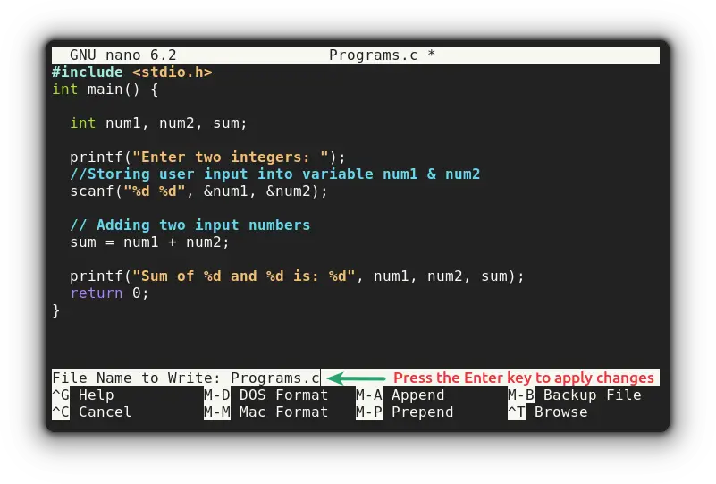 How To Save Nano File In Terminal On Mac