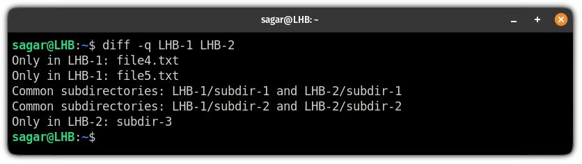 Compare Two Directories in the Linux Command Line