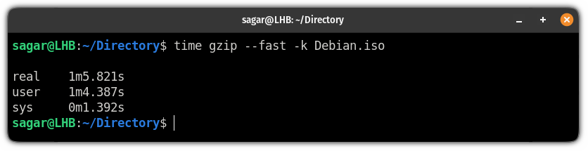 compress files faster using the gzip command on linux