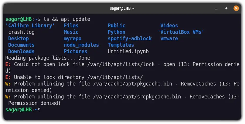 execute two commands at once using the & operator in linux