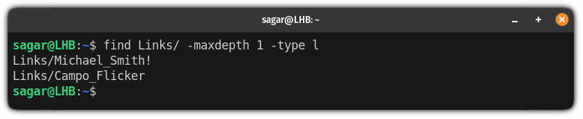 search symbolic links to certain depth in linux