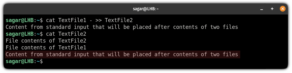 add additional data while Concatenate files in linux using the cat command