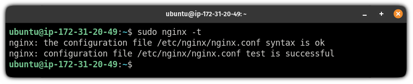 test NGINX configuration file