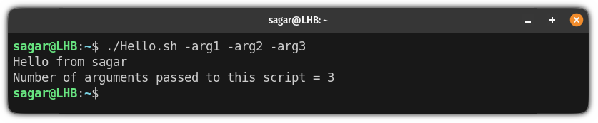 Get the number of arguments passed to the bash script