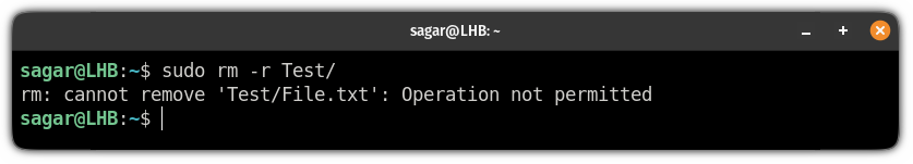 unable to remove directory in linux