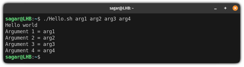 use variables to store passed arguments in bash script