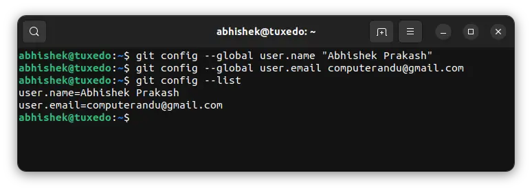 Set up email and username in Git