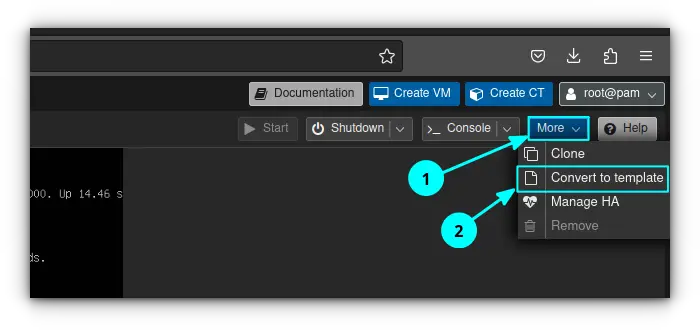 Create a VM template in Proxmox