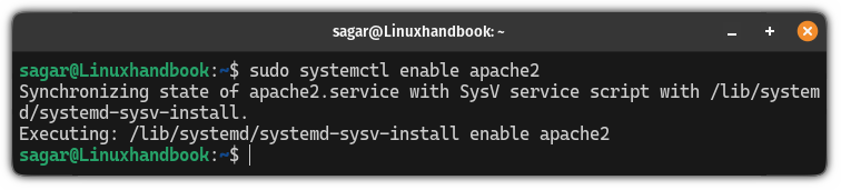 Start service automatically at the system boot using the systemctl command