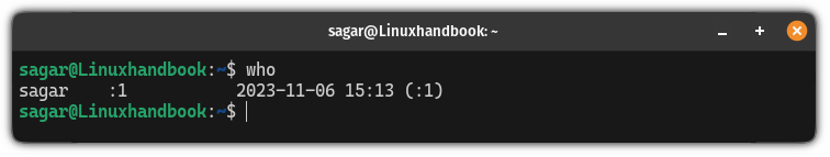 Use the who command to read the content of the utmp file and know the currently logged in users in Linux