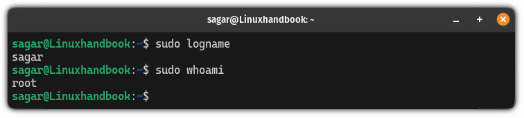 difference between whoami and logname command in linux