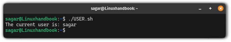 Use the $USER environment variable in bash script to find the current user account in Linux