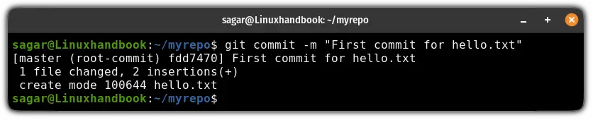 Faulty commit message in git