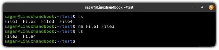 Remove multiple files using the rm command