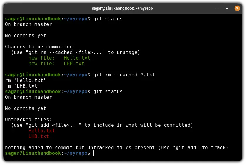 Use the git rm command to undo git add command
