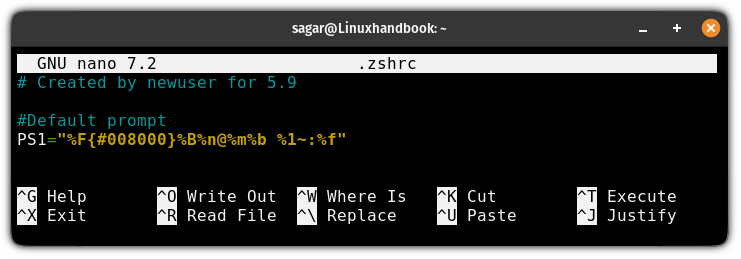 customize zsh config file to add colors