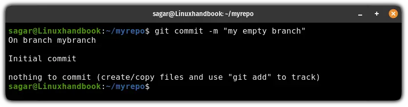 unable to commit empty in git
